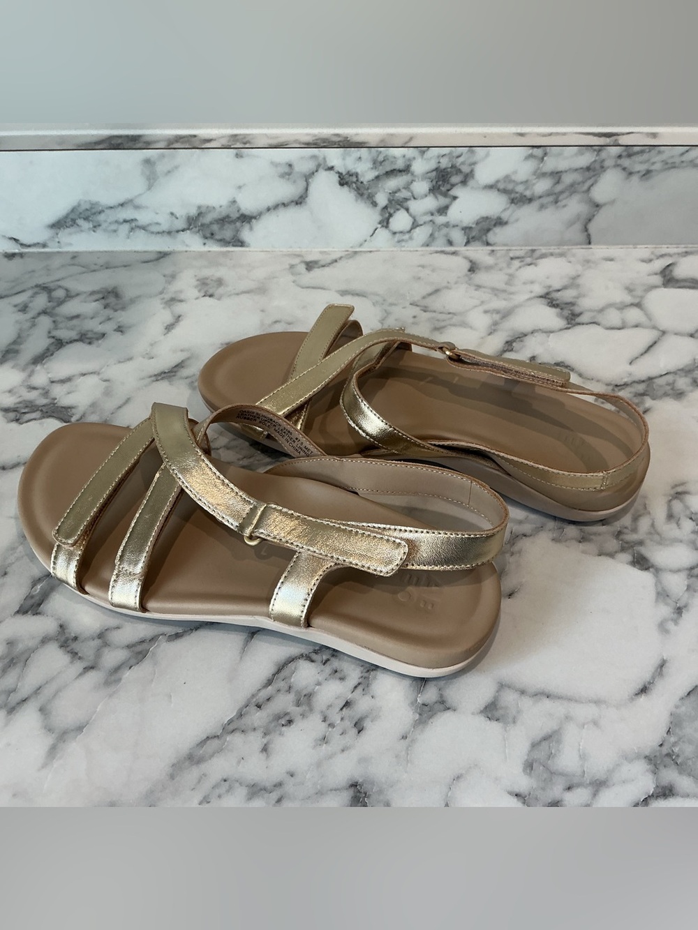 ABEO Oasis Metallic Gold Women's Slingback Metatarsal Sandals Size 7.5